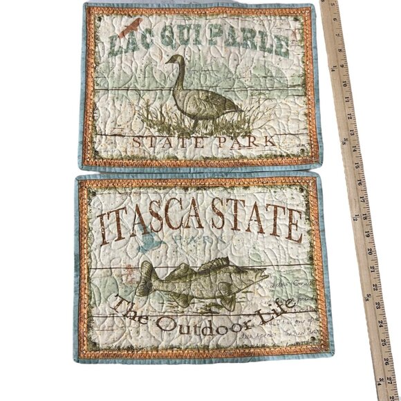 Vintage Quilted Lac Qui Parle & Itasca State Park Quilted Placemats‎ - Picture 2 of 5